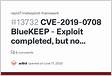 Bluekeep Error Exploit completed, but no session was create